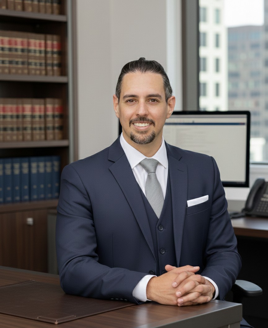 Dr. Luiz Nascimento – Advogado Civil e Criminal Retrato profissional do Dr. Luiz Nascimento, advogado especializado em Direito Civil e Criminal, sentado em sua mesa de trabalho no escritório em Indaiatuba.